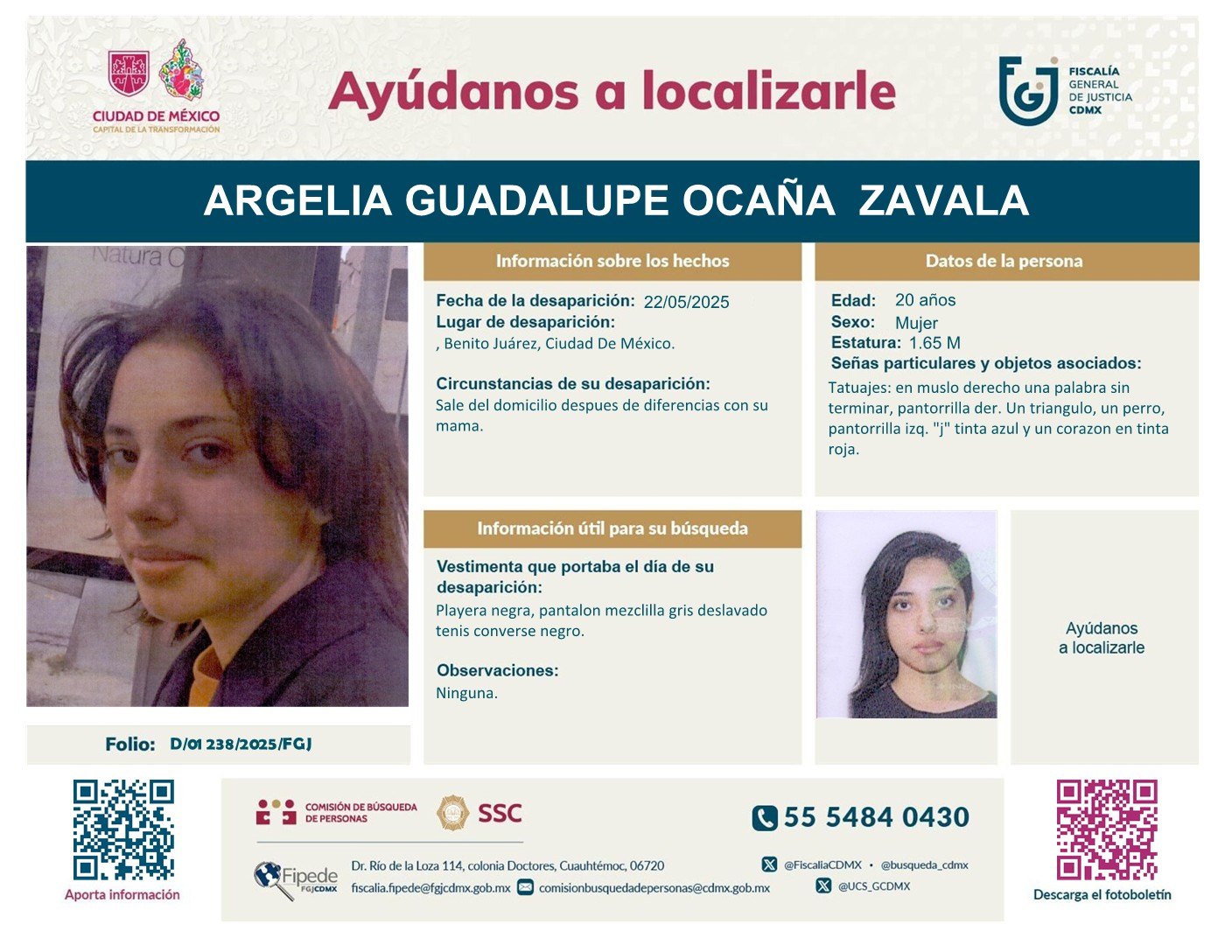 ARGELIA GUADALUPE OCAÑA ZAVALA